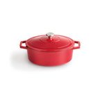 Cocotte De Acero Fundido Ovalada - Roja