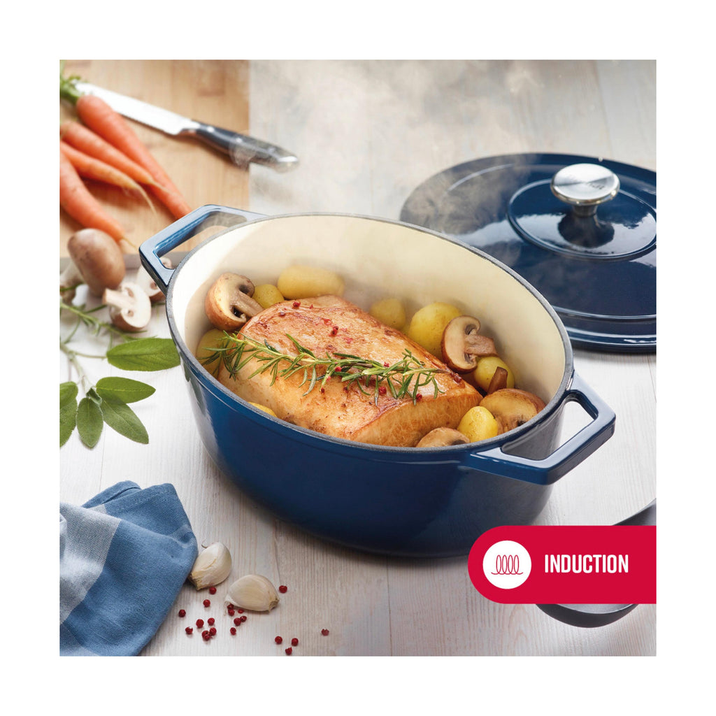 Cocotte De Hierro Fundido Ovalada - Azul