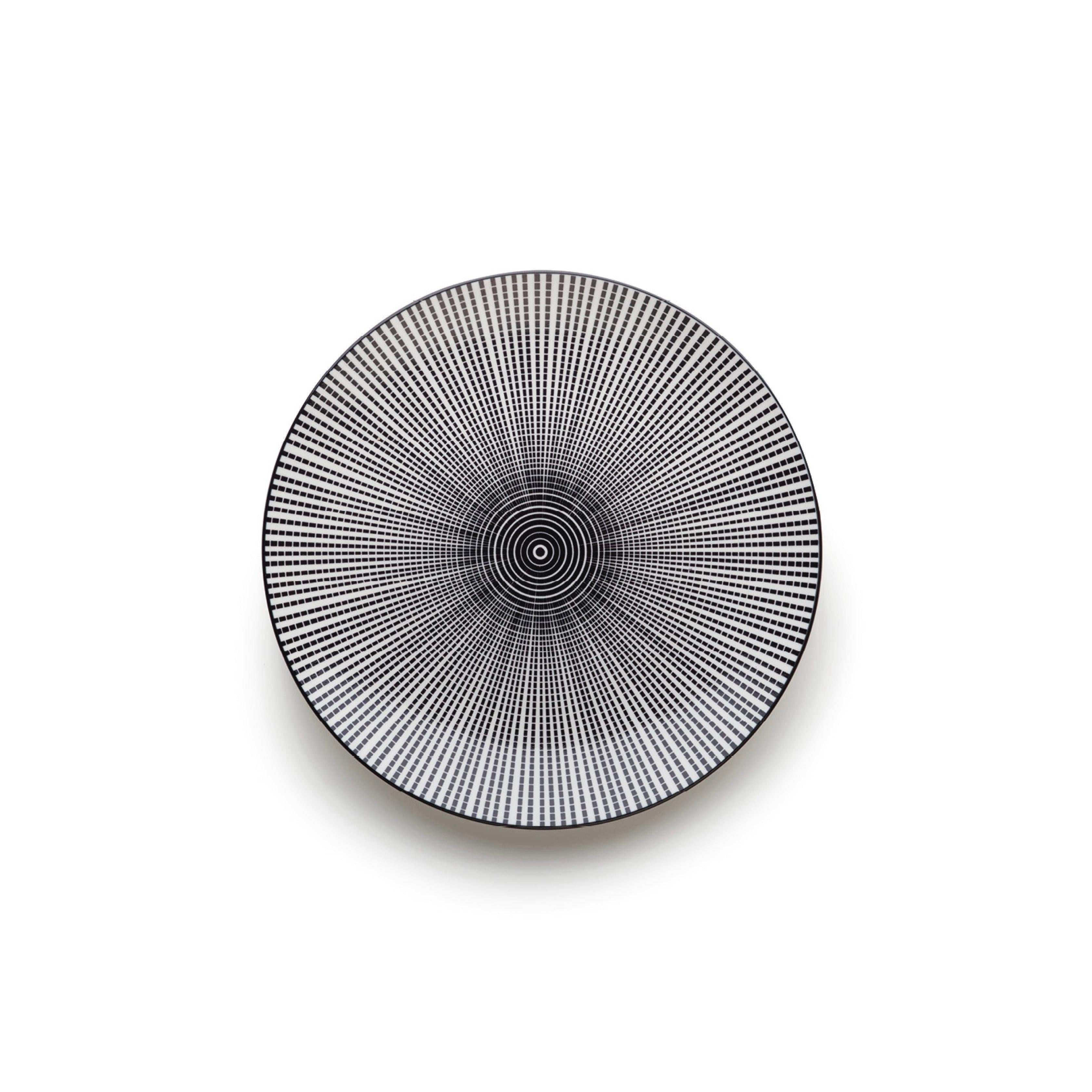 Service De Table 24 Pièces En Porcelaine Avec Relief - Blanc/Noir