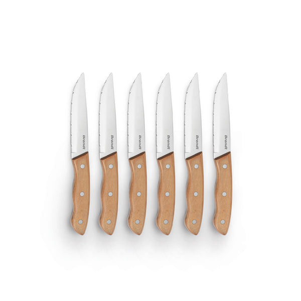 Set De 6 Couteaux À Steak Avec Manches - Bois De Pakka