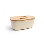 Panera Con Tapa De Bambú - Crema/Madera