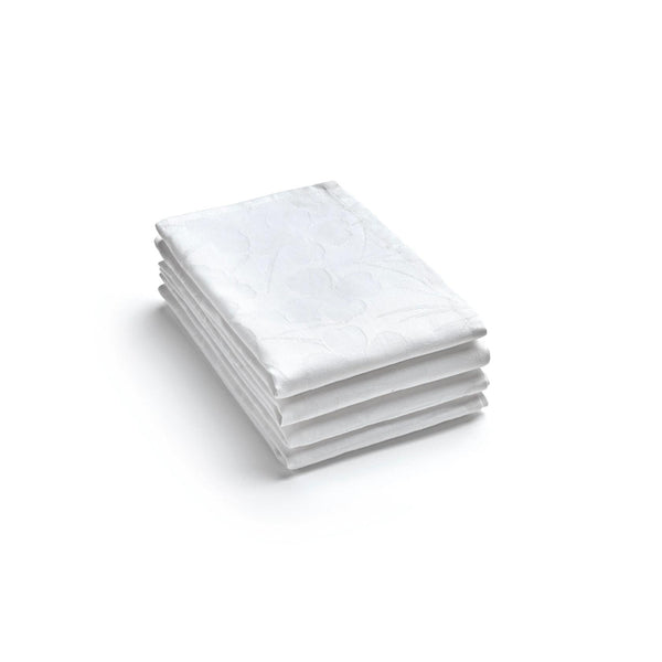 Set De 4 Servilletas Tejido Jacquard Fleurette - Blanco