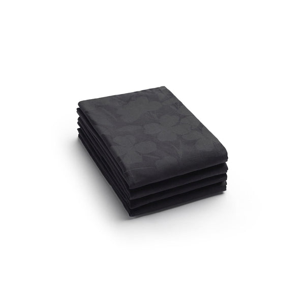 Set De 4 Servilletas Tejido Jacquard Fleurette - Gris Oscuro