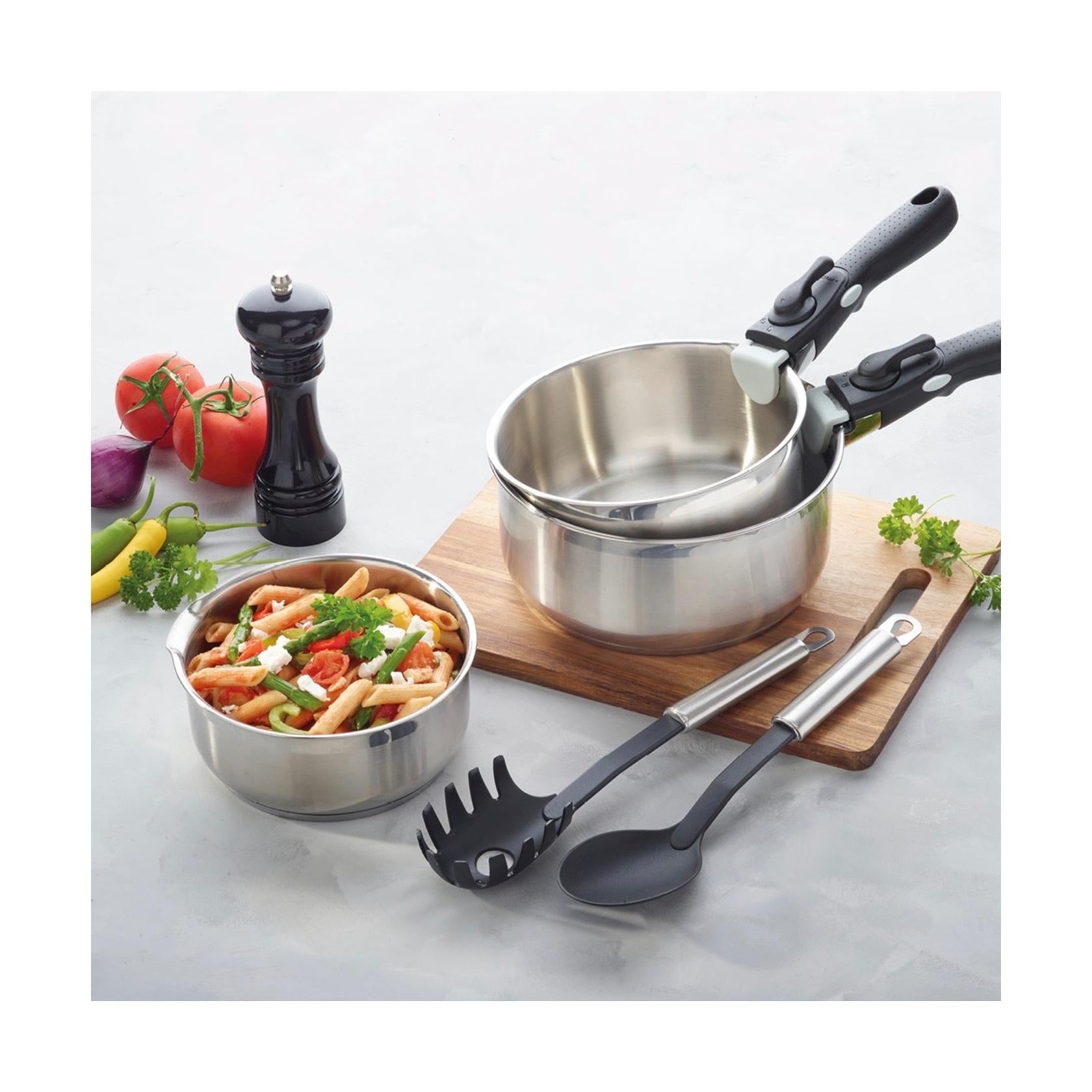 Batería De Cocina 4 Piezas En Acero Inoxidable