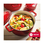Sartén Alta de Acero Fundido Redonda - Roja
