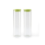 Set de 2 Cajas de Vidrio con Tapas de Plástico - Verde