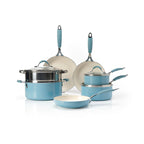 Batería De Cocina 10 Piezas Con Tapas - Azul