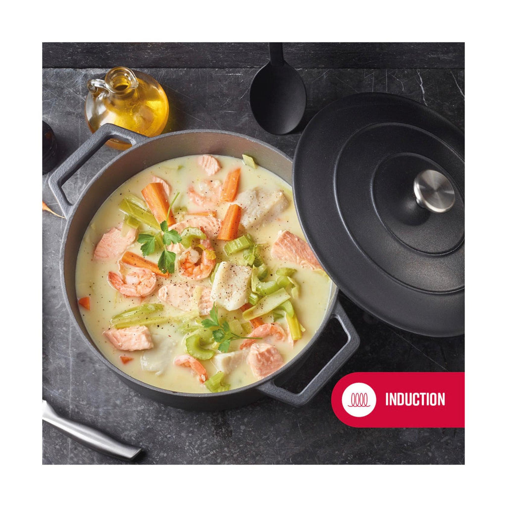 Cocotte Ovalada De Hierro Fundido - Negro