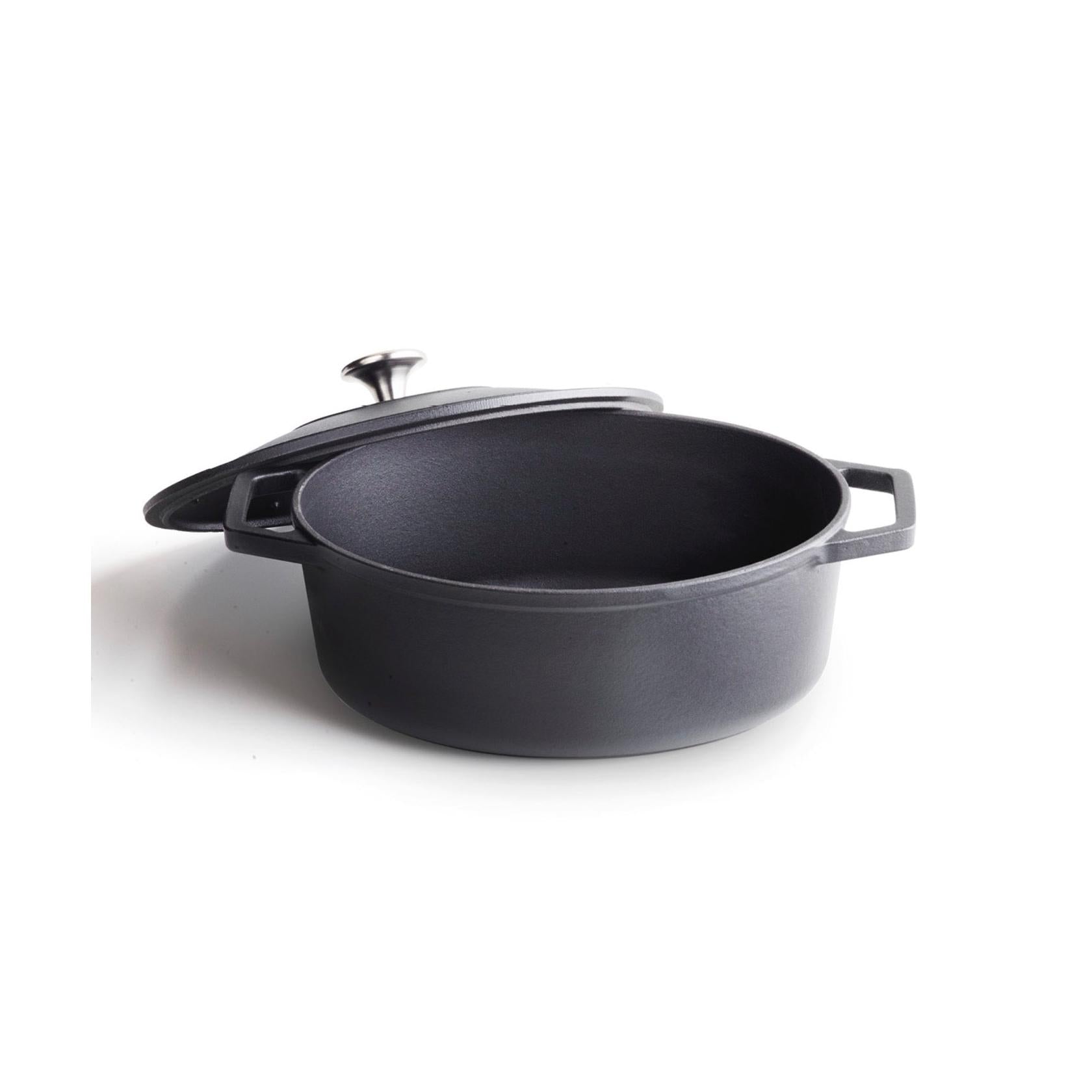 Cocotte Ovalada De Hierro Fundido - Negro
