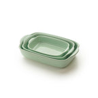 Set De 3 Plats À Four En Céramique - Vert Pastel