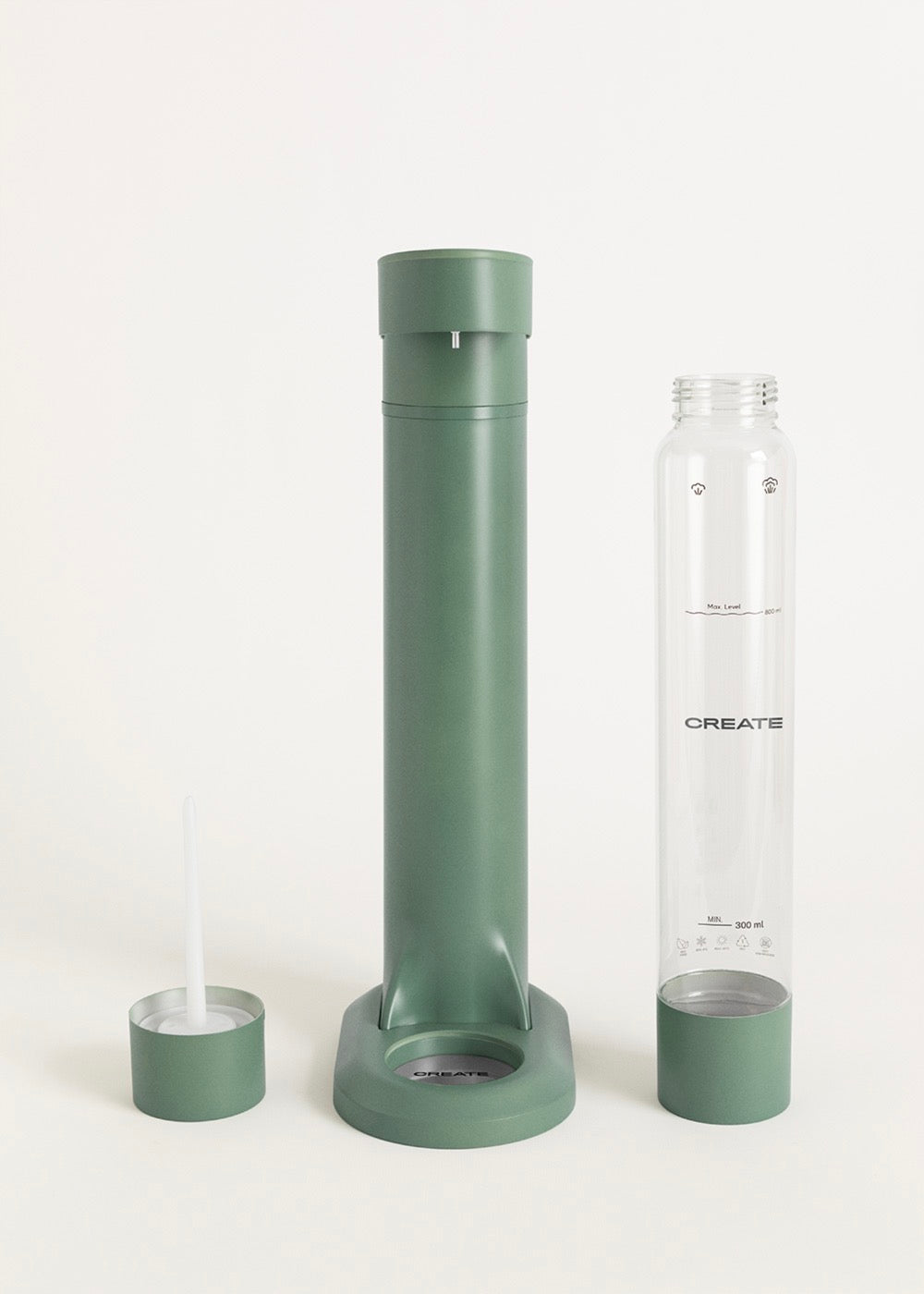 Soda Maker Studio - Máquina De Agua Con Gas + Botella 1L - Verde Salvia