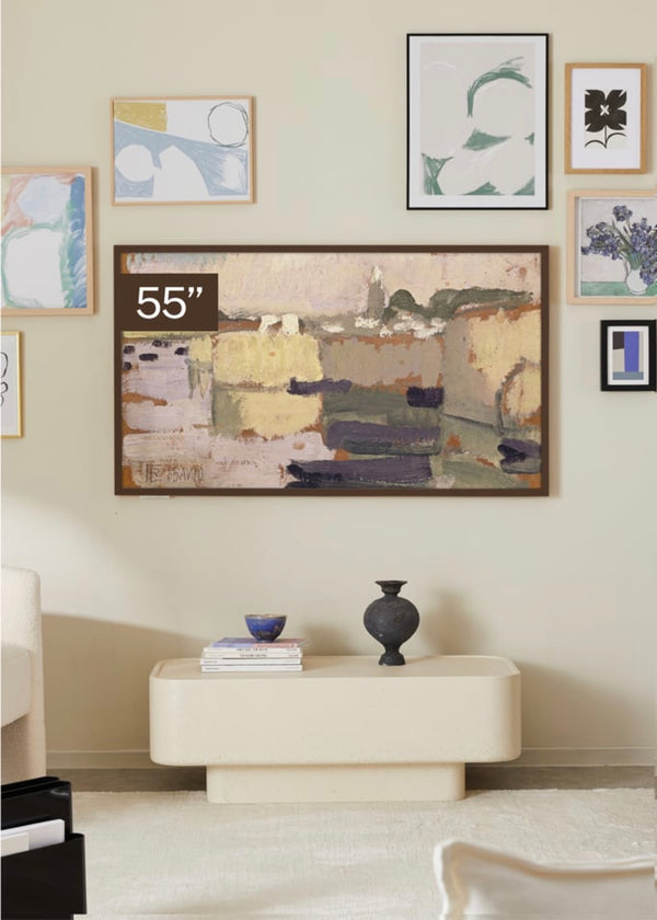 TV Art Matte - Smart TV 55" QLED 4K Schermo antiriflesso e Galleria d’arte - Legno scuro