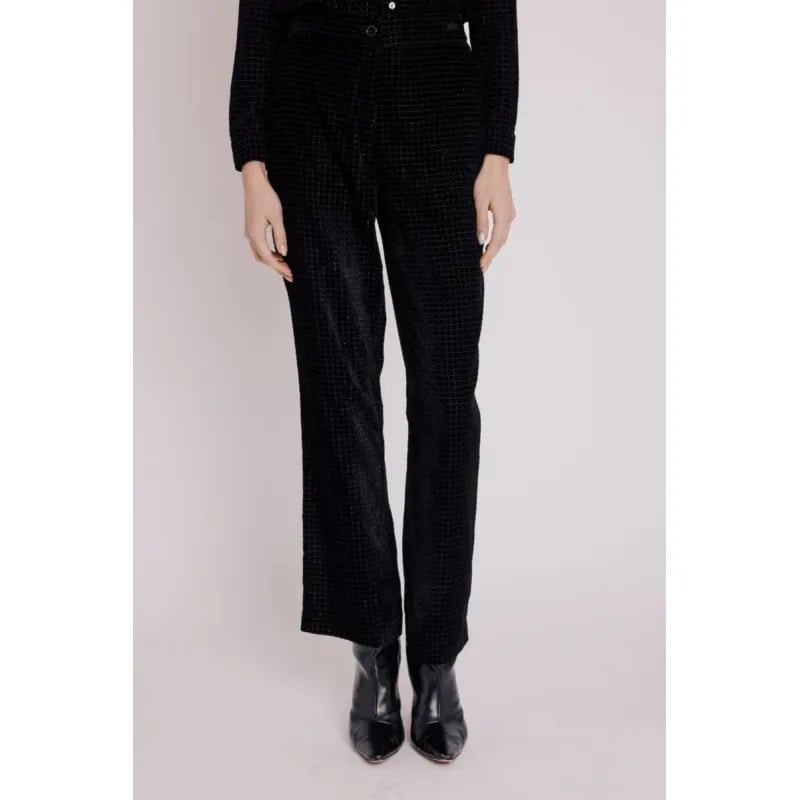 Pantalón recto estampado - Stripe Burnout Black
