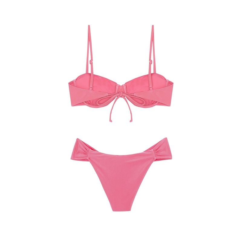 Rosé Mid-Coverage Bikini Bottom - Pink