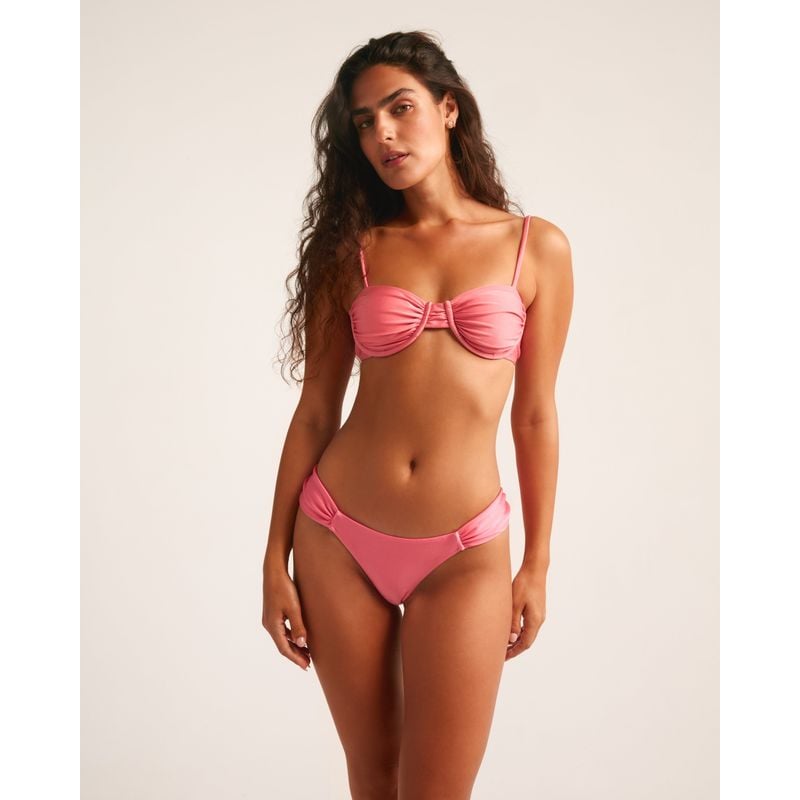Rosé Mid-Coverage Bikini Bottom - Pink