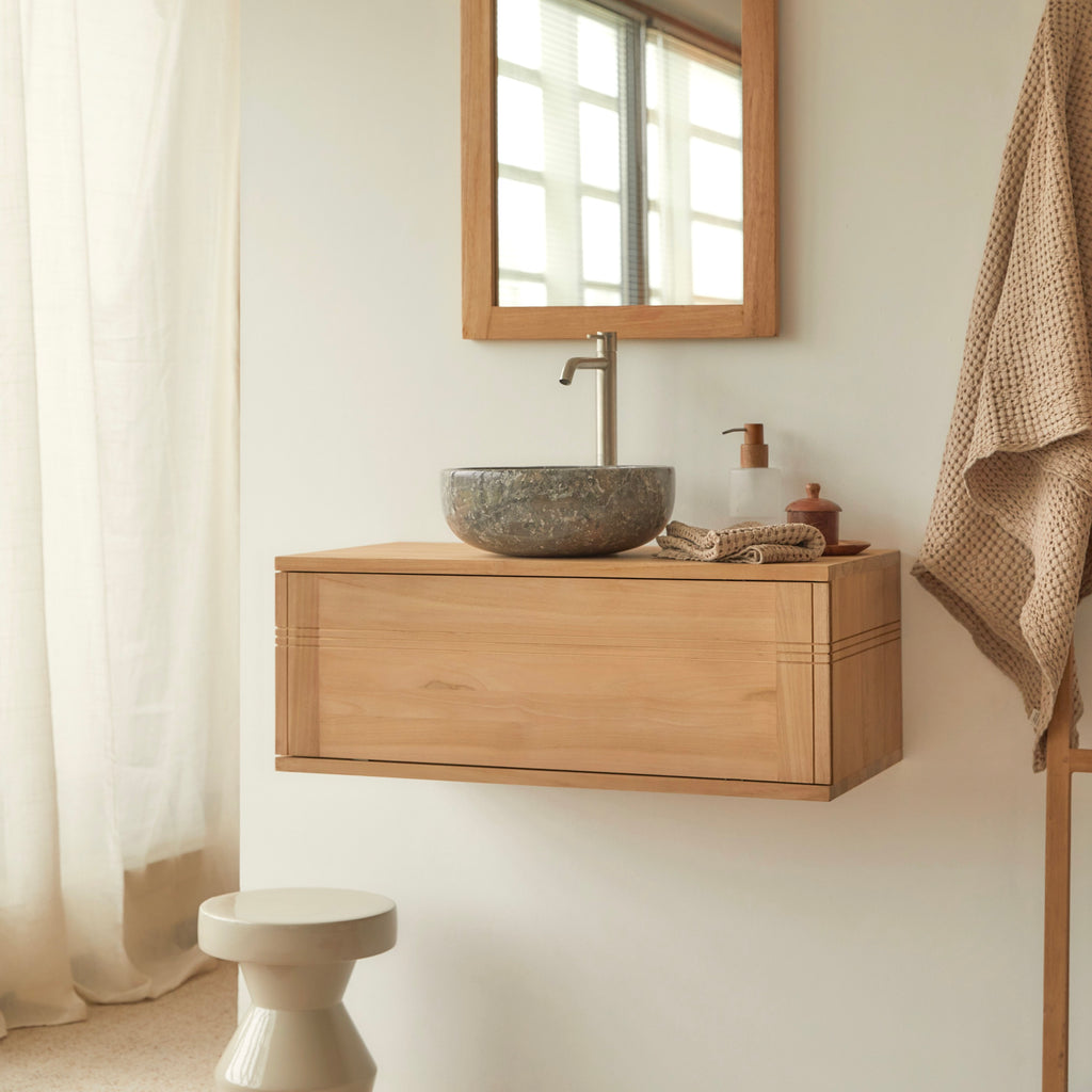 Basic - Meuble Sous Vasque - Teck - Naturel