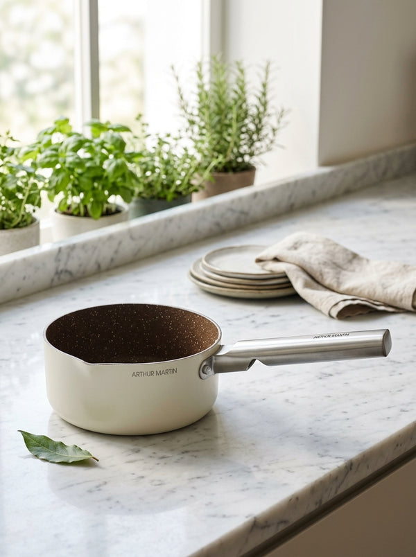 Cacerola 16cm - Acero inoxidable - Crema