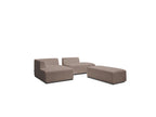 Megeve - Modular Fixed Corner Sofa - Bouclé Fabric - With Pouffe - Left Corner