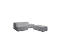Megeve - Modular Fixed Corner Sofa - Bouclé Fabric - With Pouffe - Left Corner