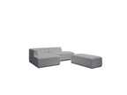 Megeve - Modular Fixed Corner Sofa - Bouclé Fabric - With Pouffe - Left Corner