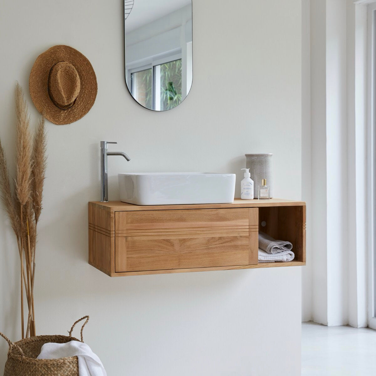 Basic - Meuble Sous Vasque - Teck - Naturel