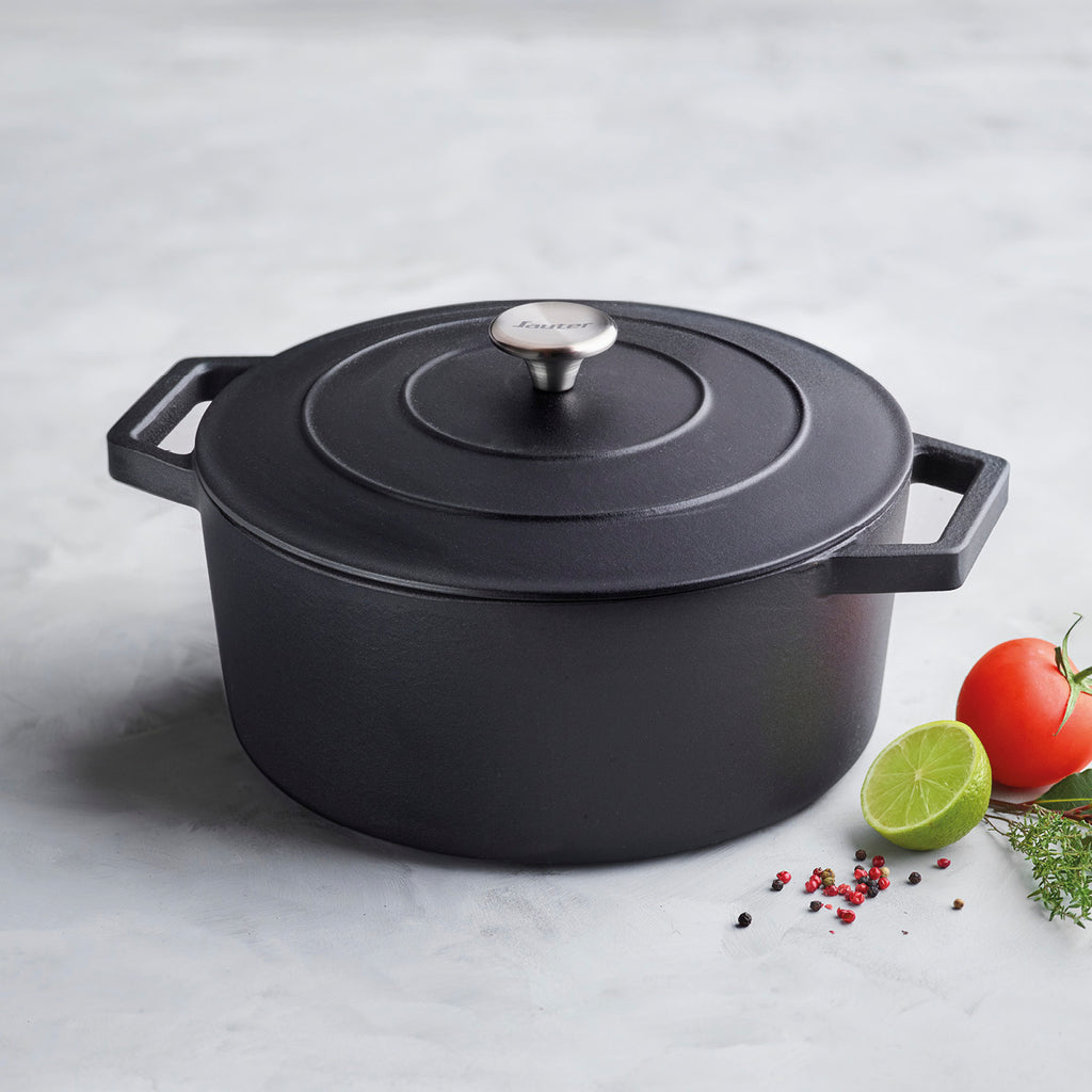 Sauter - Cocotte Ronde Avec Couvercle - Fonte - Noir