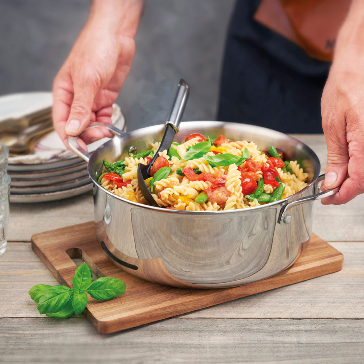 Sauter - Casserole Triply Avec Couvercle - Acier Inoxydable 430 - Argent