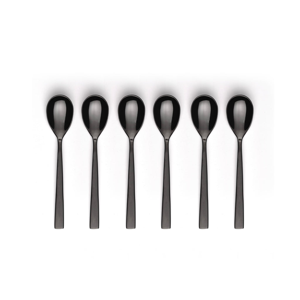 Juego de 6 cucharas de café - Negro