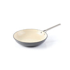 Sartén de hierro fundido esmaltado con mango de acero inoxidable 24 cm - Gris oscuro