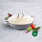 Wok de Hierro Fundido Esmaltado - Gris Oscuro - 30cm