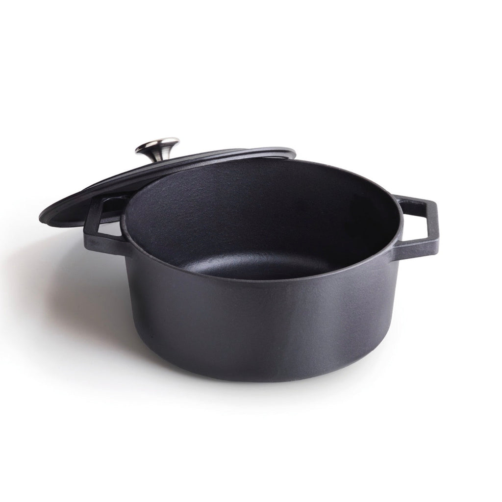 Cazuela Redonda de Hierro Fundido - Negra - 28cm