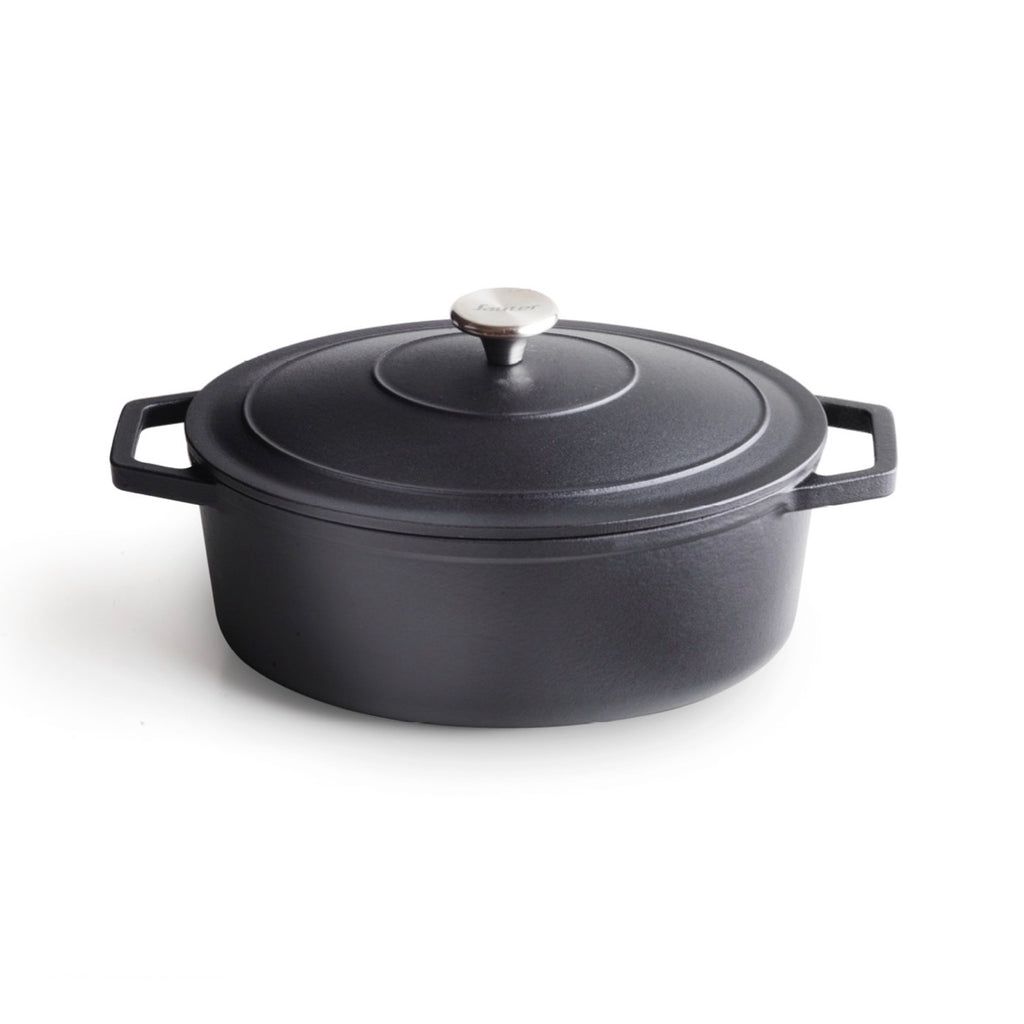 Cocotte Ovale En Fonte - Noir - 30cm