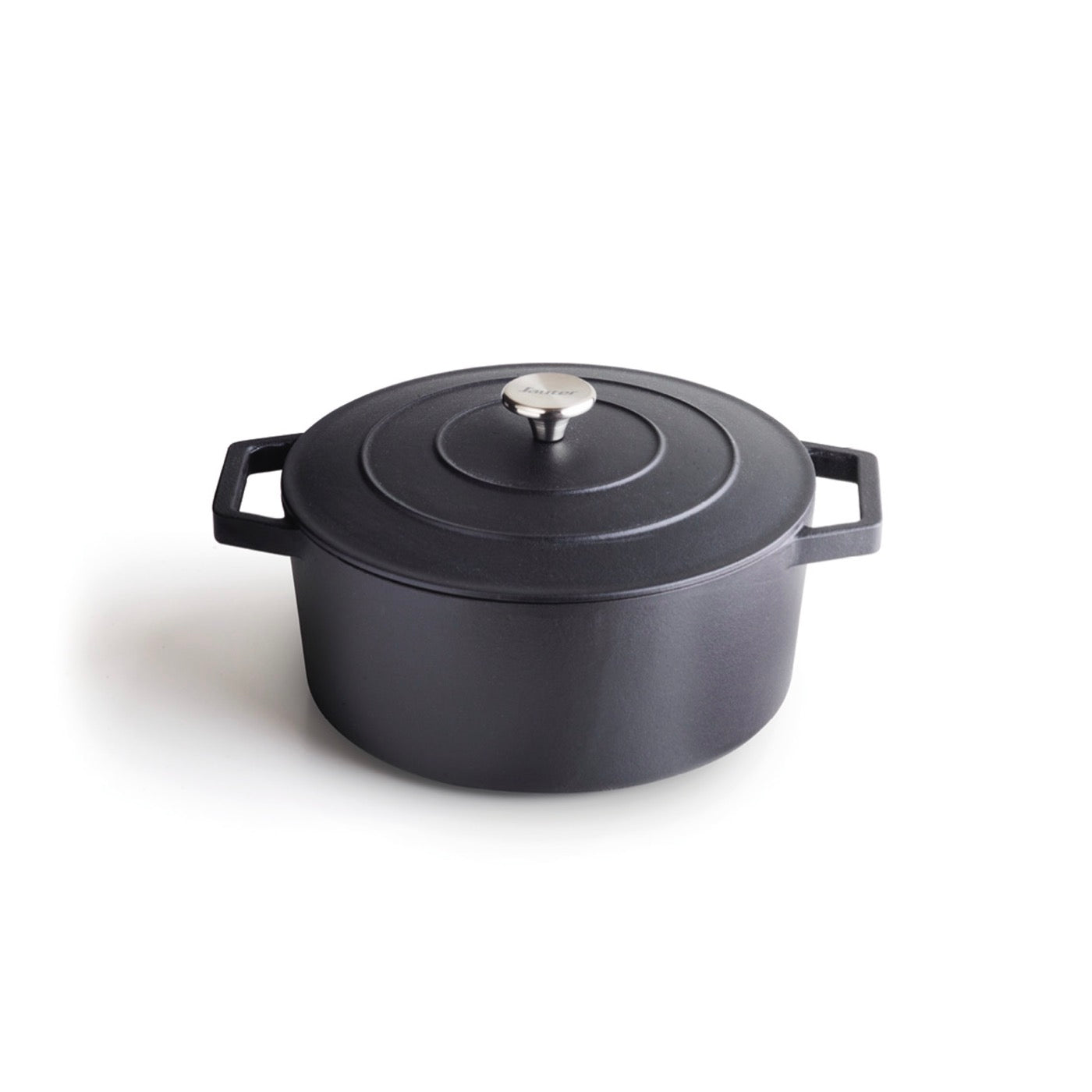 Cocotte de Hierro Fundido Redonda - Negro Mate - 25 cm