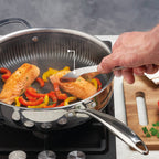 Set of 3 Stainless Steel Frying Pans + 2 Saucepans - Multinox Pro - Silver