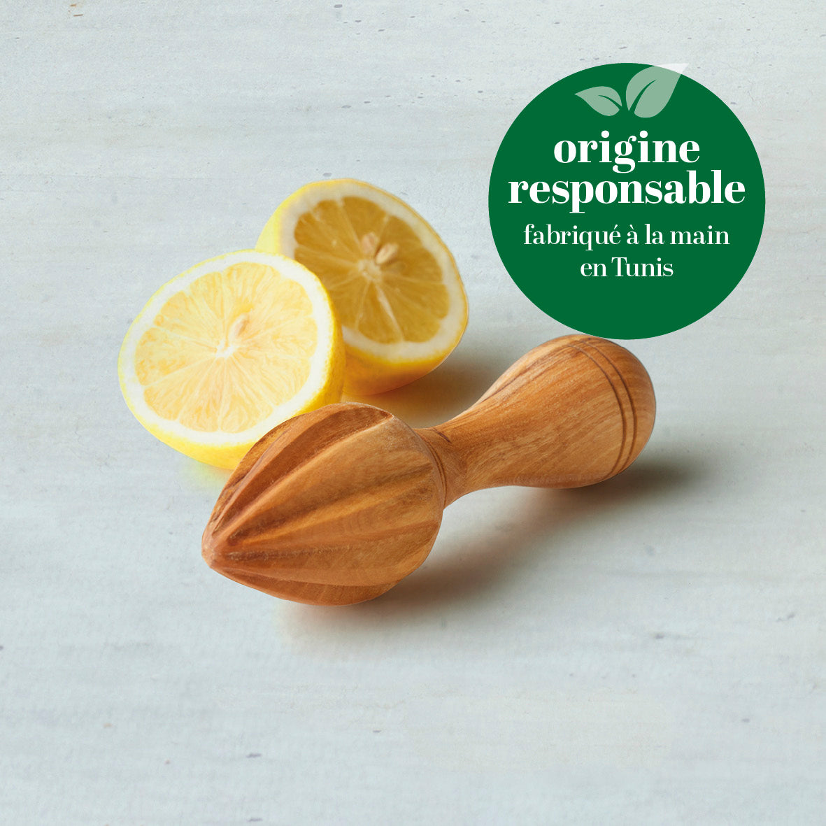 Exprimidor de cítricos manual de madera de olivo - Madera