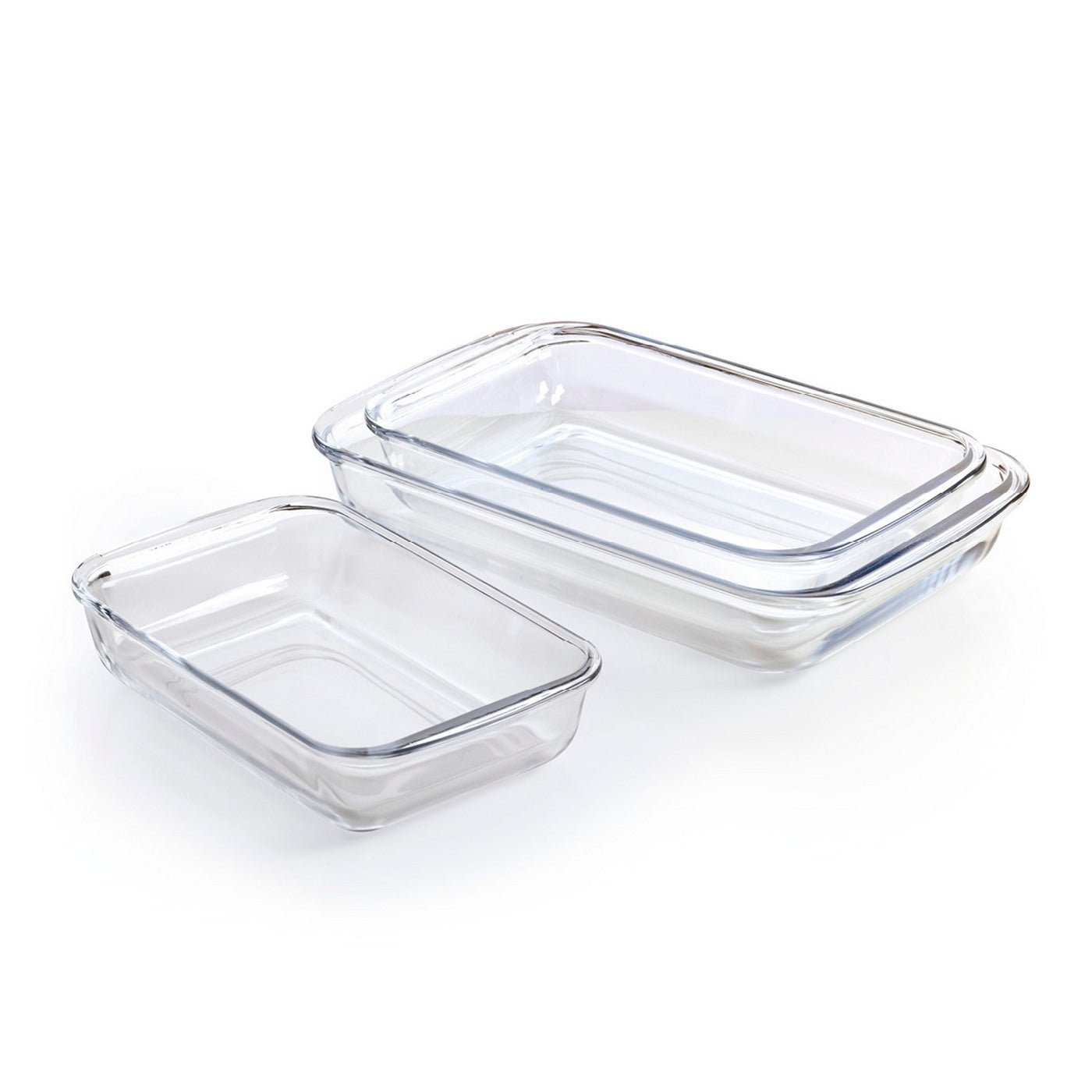 Set De 3 Plats À Four En Verre - Transparent