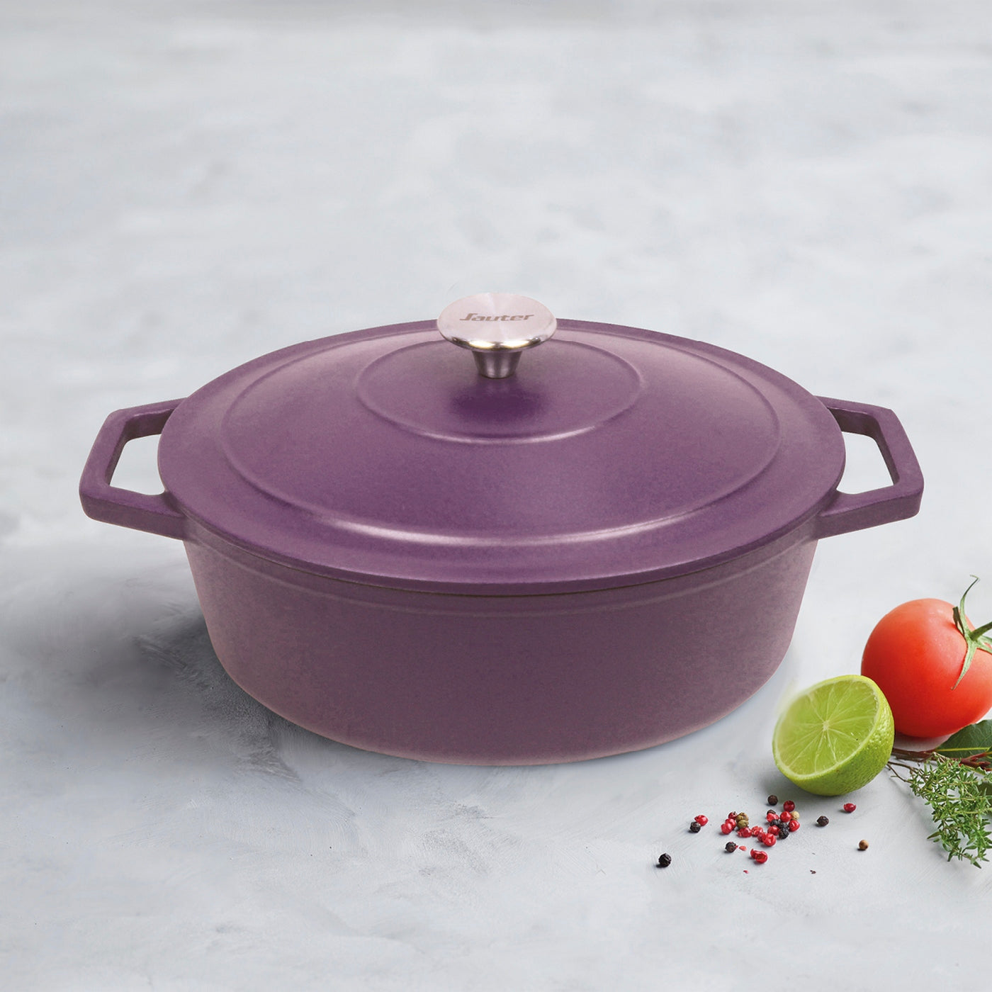 Cocotte Ovalada Con Tapa - Berenjena