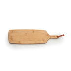 Tabla de Cortar Rectangular con Mango + Set de 3 Cuchillos para Queso - Bambú - Madera
