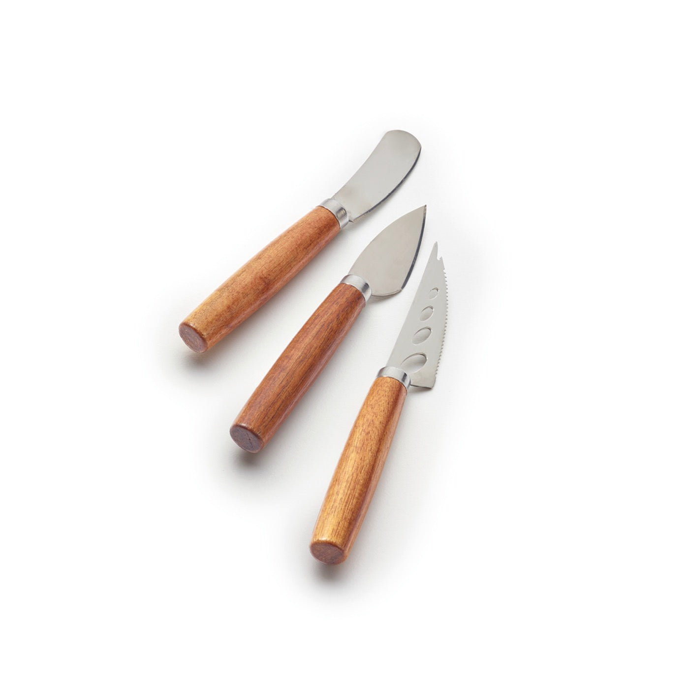 Tabla de Cortar Rectangular con Mango + Set de 3 Cuchillos para Queso - Bambú - Madera
