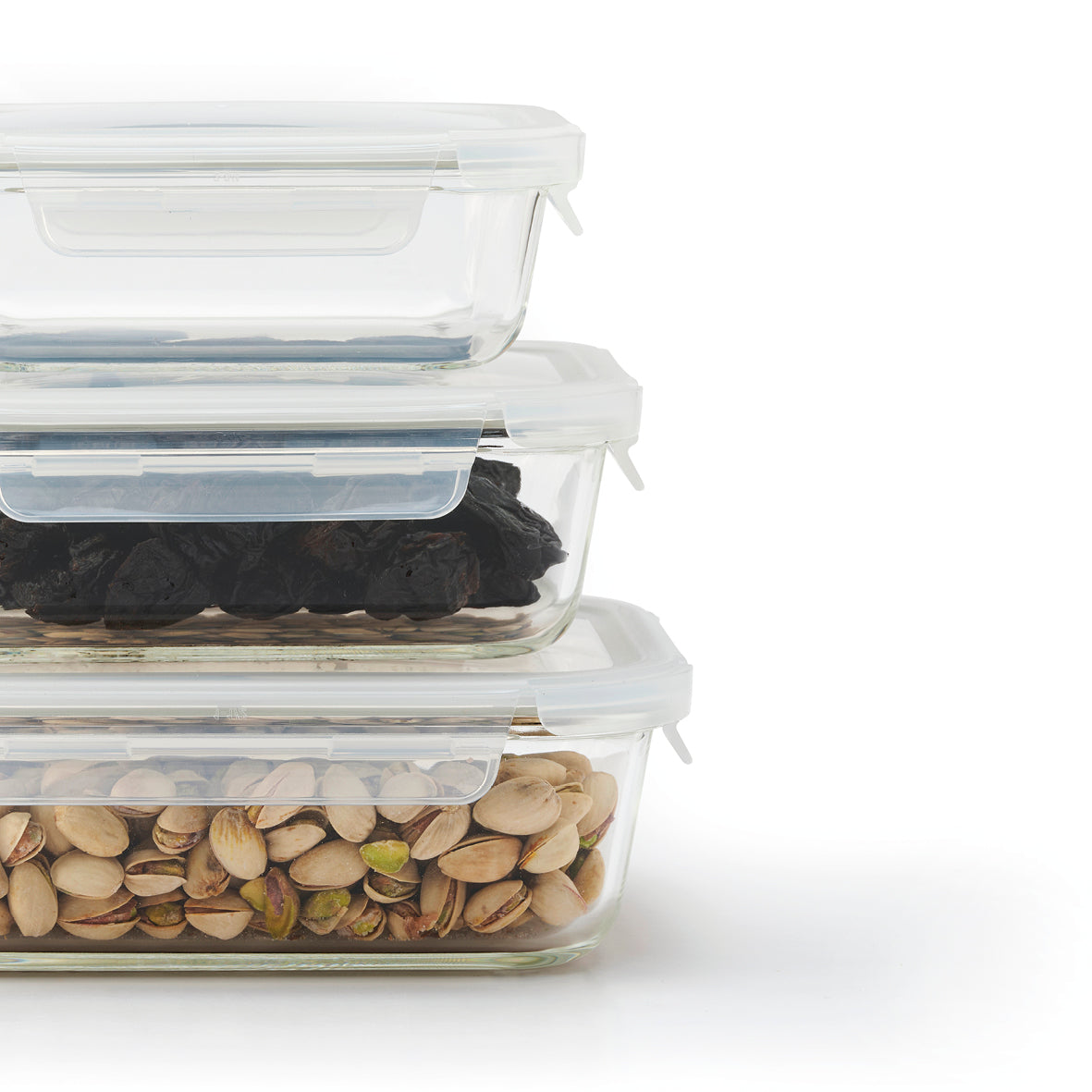 Set de 8 Cajas de Vidrio con Clips - Transparente