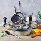Batterie De Cuisine Triply 9 Pièces - Multinox Pro Ceramic - Argenté