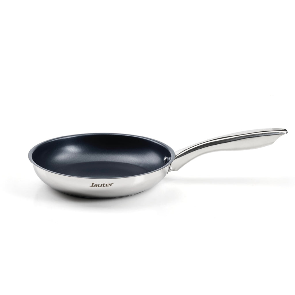 Set of 3 Non-Stick Frying Pans - Qulinox Pro Ceramic - Silver