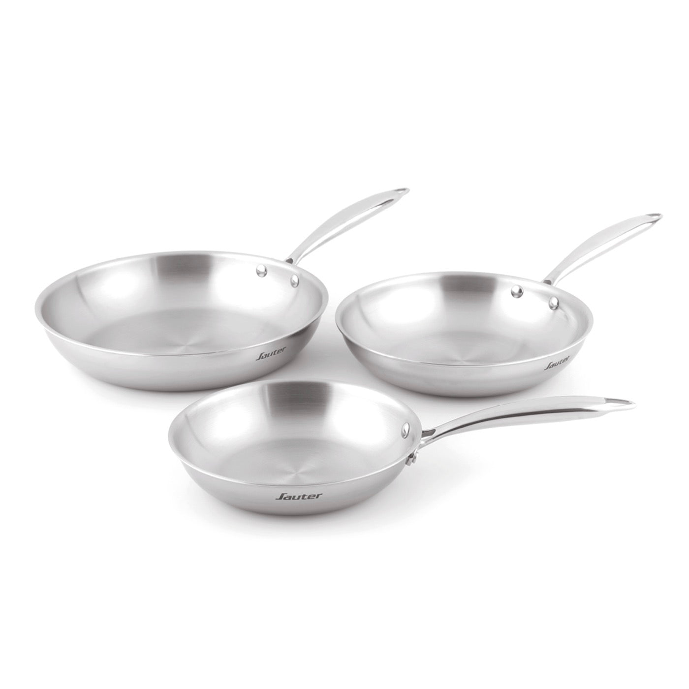 Set De 3 Poêles Triply - Multinox - Argenté