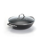 Wok En Fonte Avec Nid D'Abeille Avec Couvercle - 30 Cm - Noir