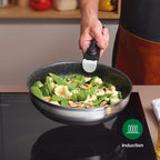 Batería Apilable Antiadherente Con Mango Extraíble 6 Piezas - Amo Ceramic Grey - Plateado