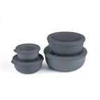 Set De 4 Boîtes De Conservation Avec Couvercle - Gris Anthracite