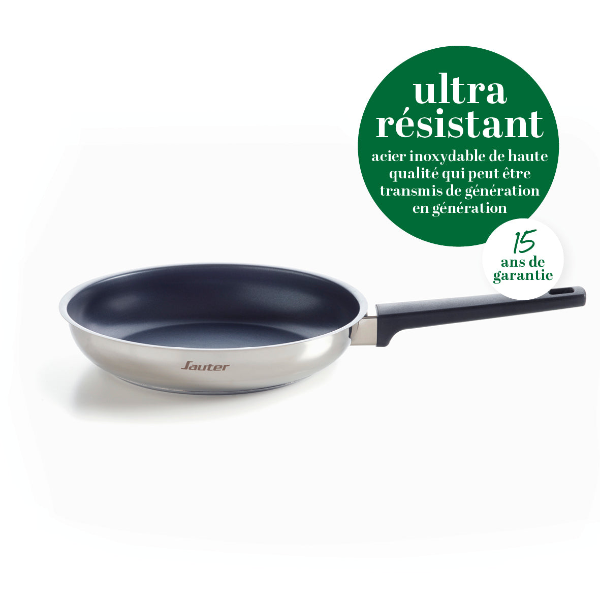 Set of 3 Non-Stick Frying Pans - Silver
