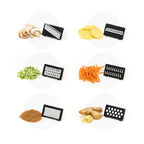 Essoreuse À Salade Avec 6 Lames Pour Râper Et Trancher - Noir