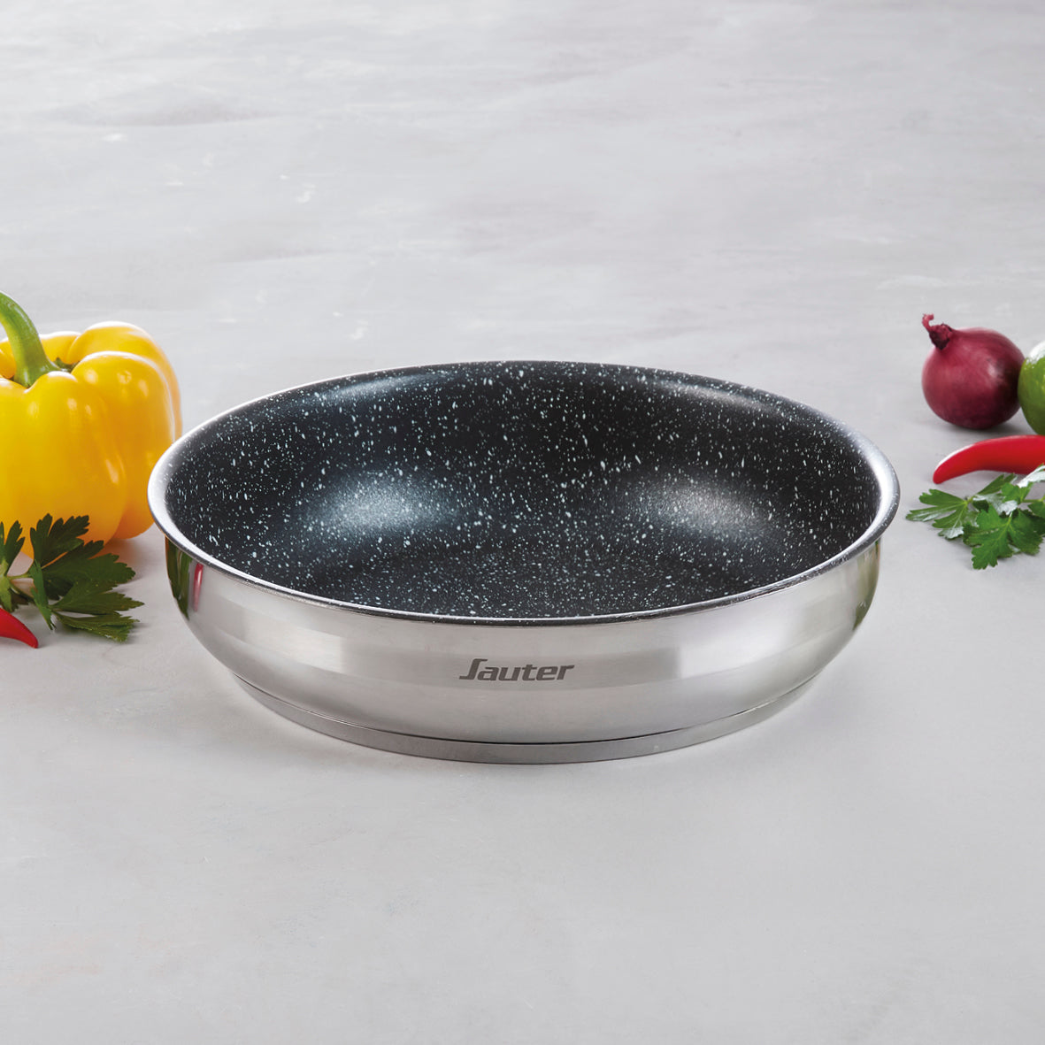 Sartén Amo Ceramic Antiadherente De Acero Inoxidable - Plata