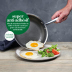 Triply Stainless Steel Wok Non-Stick Honeycomb Coating 30cm - Silver